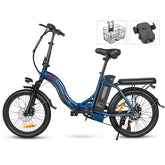 SAMEBIKE CY20 FT 350W Electric Bike - 350W Motor 36V13AH Battery 35KM Range Mechanical Disc Brakes - Dark Blue
